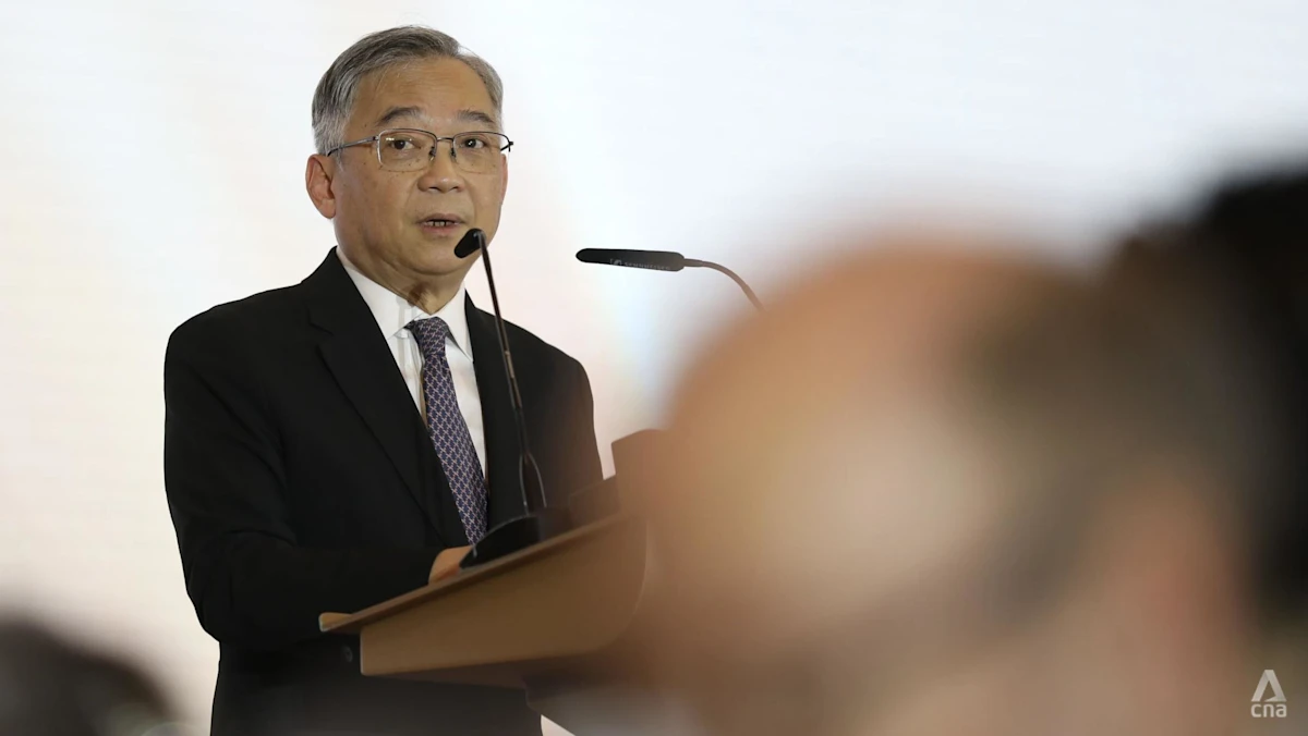 Deputi Perdana Menteri Gan Kim Yong berbicara dalam acara Institute of Banking and Finance