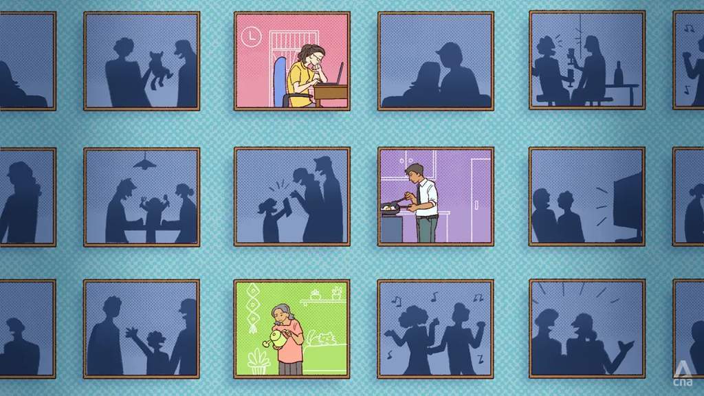 Ilustrasi warga yang tinggal sendiri di apartemen Singapura