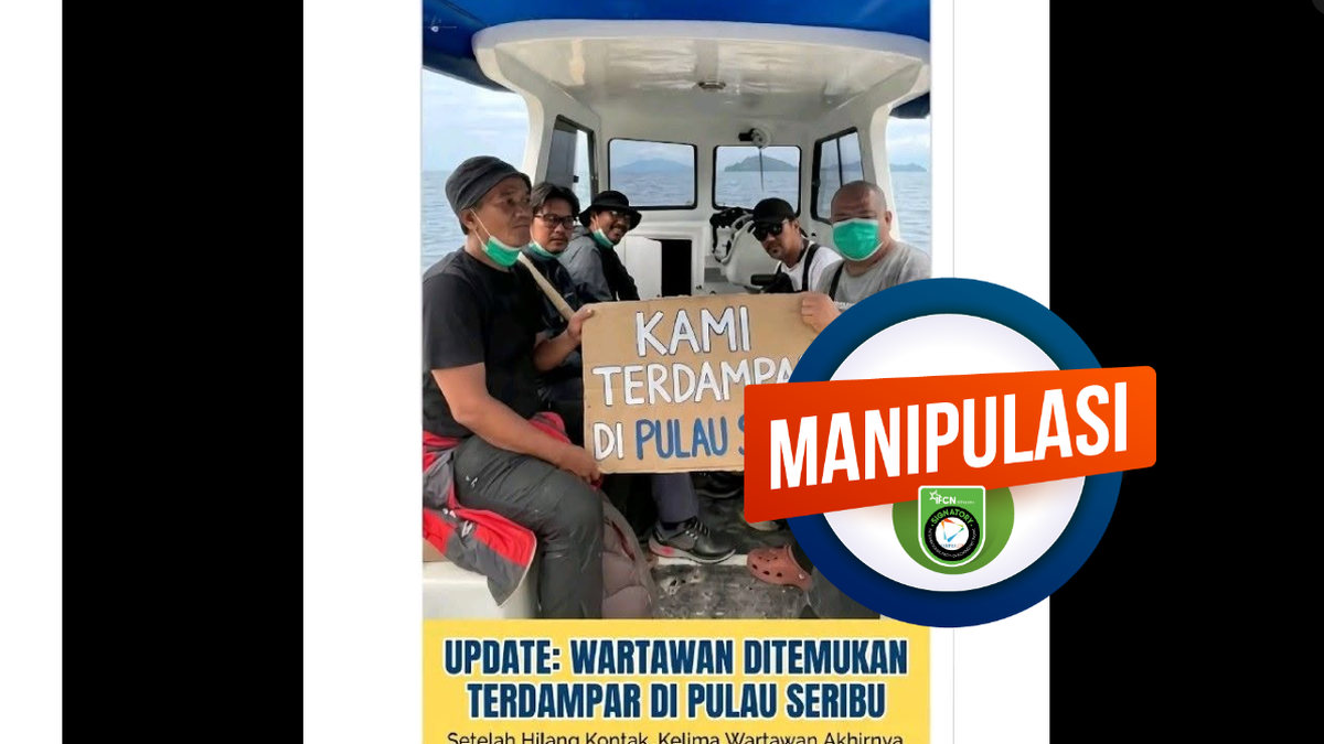 Infografik hoaks lima jurnalis hilang saat liput Anak Krakatau terdampar di Kepulauan Seribu