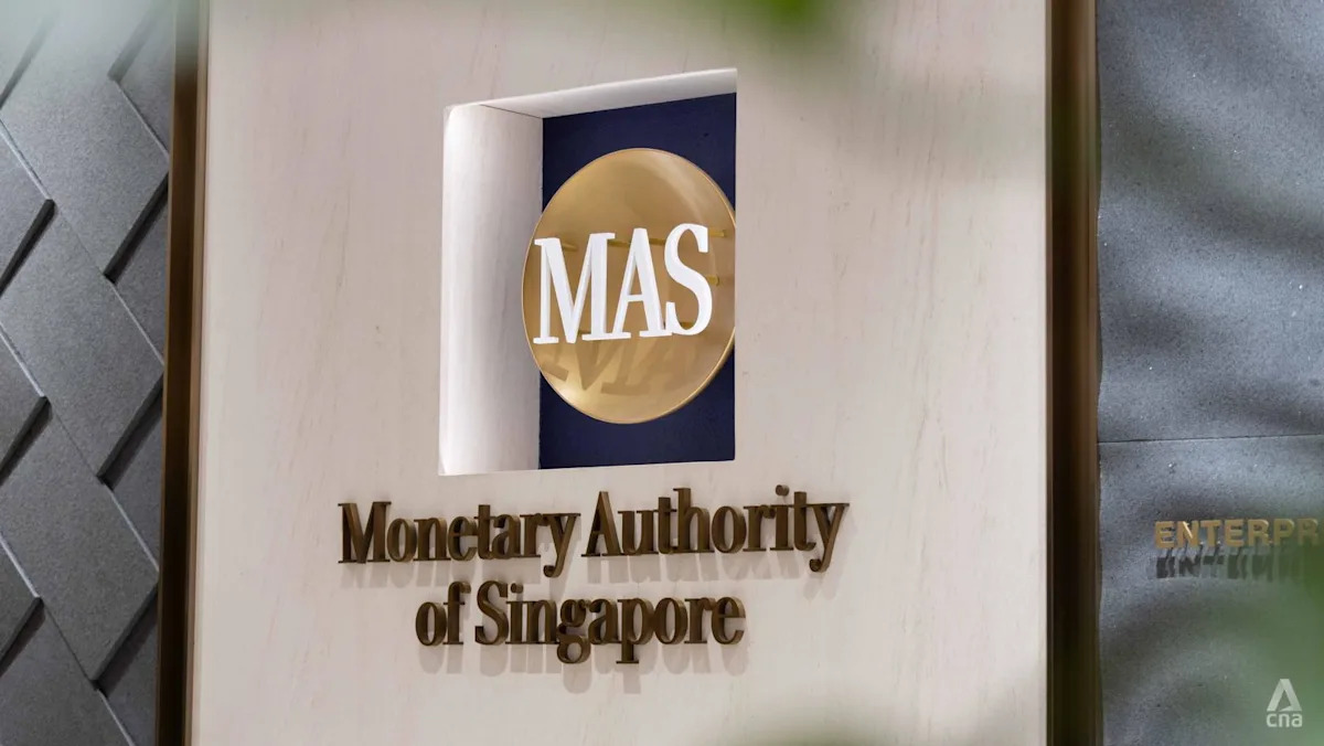 Logo Monetary Authority of Singapore di gedung perkantoran