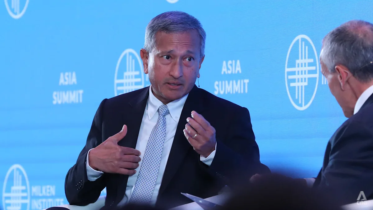 Menteri Luar Negeri Singapura Vivian Balakrishnan berbicara di Milken Institute Asia Summit 2026