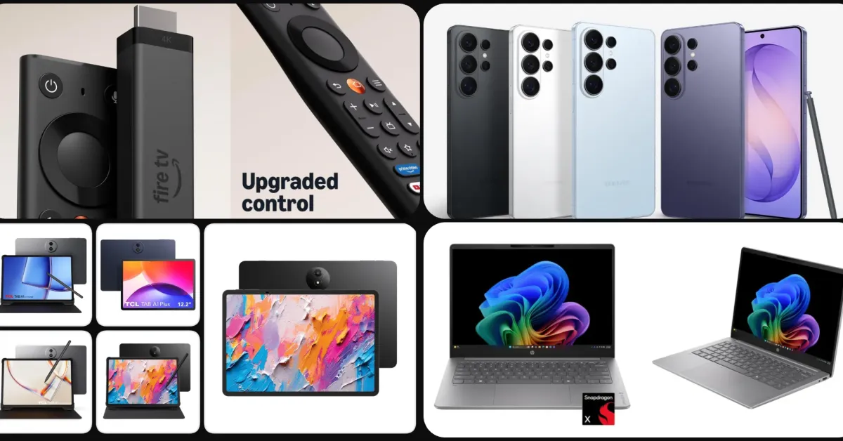 Perangkat Fire TV Stick 4K dan smartphone Samsung Galaxy S26 Ultra dalam promo diskon Amazon