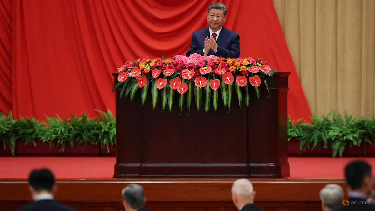 Presiden China Xi Jinping berpidato dalam perayaan Hari Nasional di Beijing
