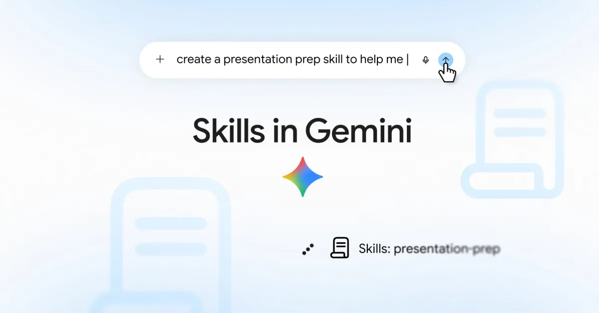 Tampilan antarmuka migrasi fitur Gemini dari Gems ke skills oleh Google